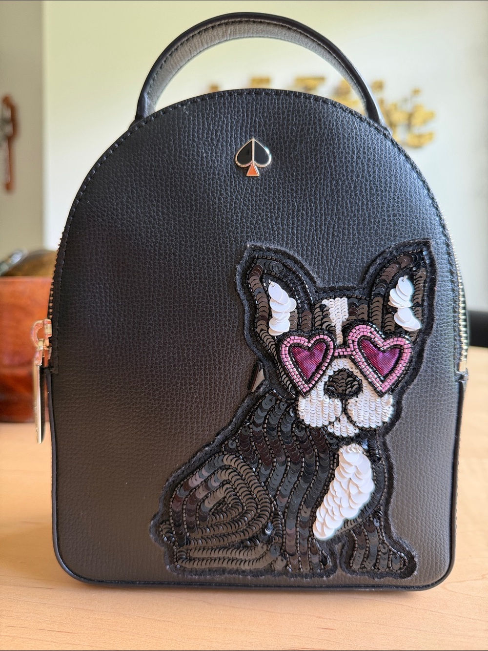 KATE SPADE Amelia Francois French Bulldog Mini Convertible Backpack Handbag